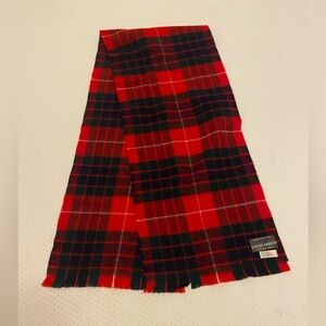 LOCHCARRON Red, Black, Green Plaid New Wool Scarf, approx 10x48